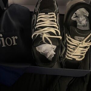 Dior Men's Black and White Sneakers